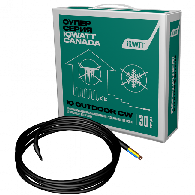 Греющий кабель для систем антиобледенения и снеготаяния IQ OUTDOOR CW 140м