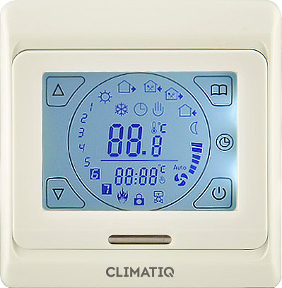 Терморегулятор с ЖК-дисплеем и сенсорными кнопками CLIMATIQ ST (ivory)